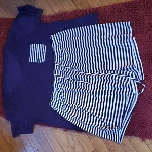 Ladies plus size pajama set elastic waist